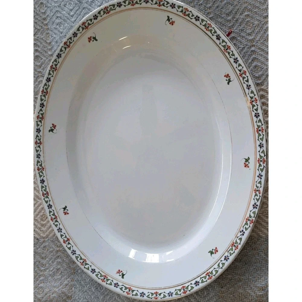 John Maddock & Sons Royal Vitreous England Antique Large Oval Serving‎ Platter